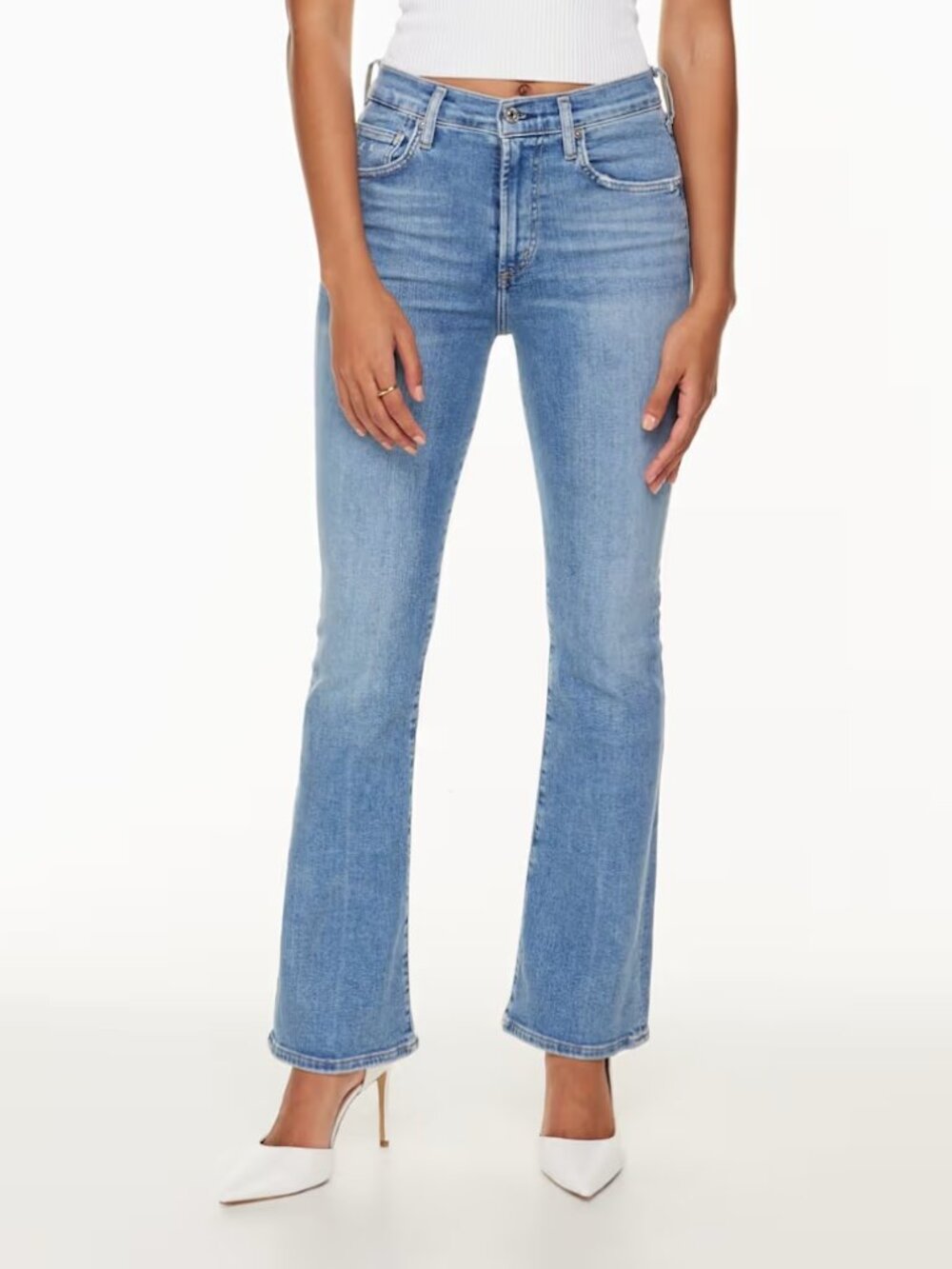 NEW $238 CITIZENS OF HUMANITY LILAH HIGH-RISE KICK FLARE MED BLUE JEANS SIZE 27 - Picture 2 of 13